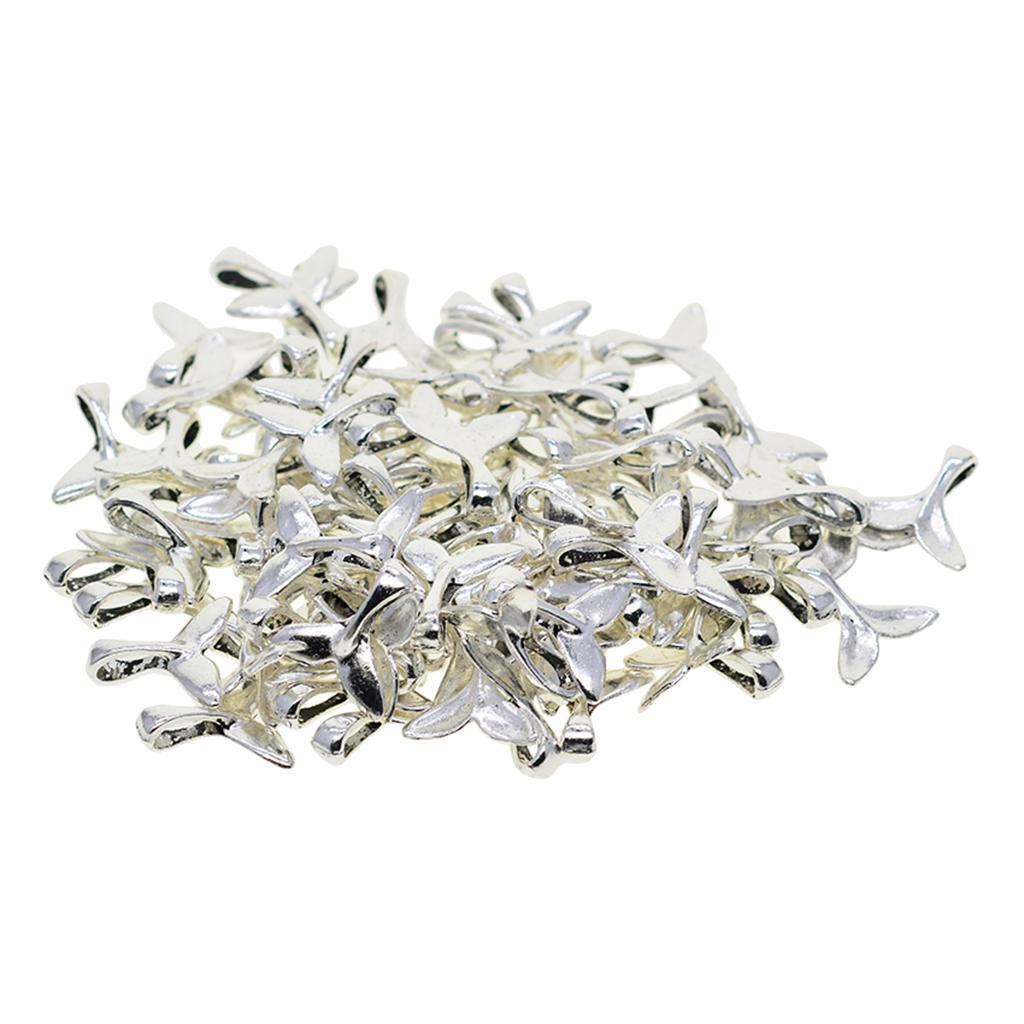 100x Mermaid Fishtail Charms Bracelet Necklace Pendant for Jewelry Making