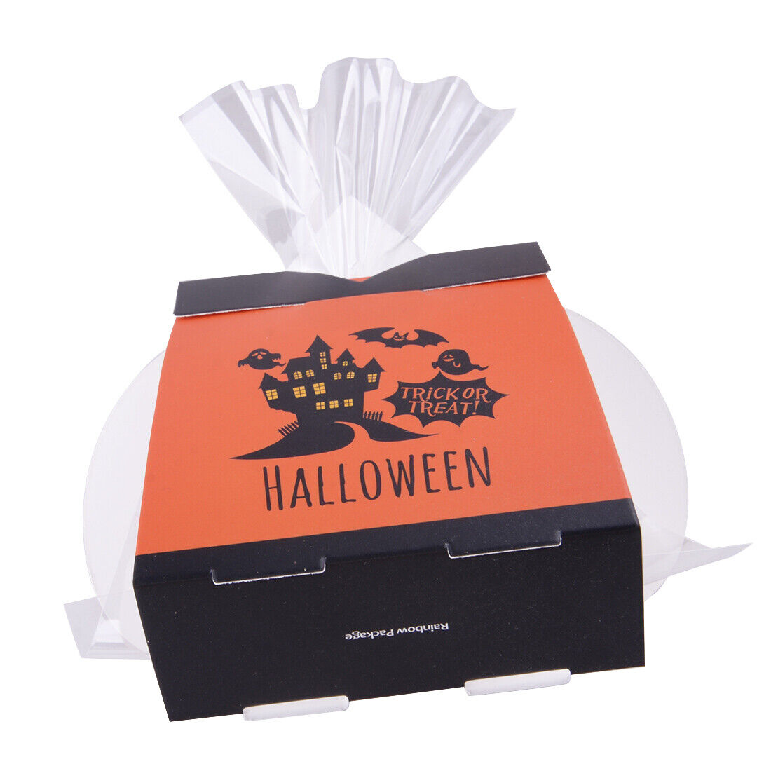 8pcs Halloween Pumkin Paper Bags Christmas Candy Sweet Favour Gift Box Bags