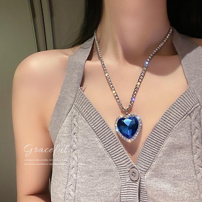Heart Charm Necklace Wedding Jewelry Accessories for Women Girl Valentine Gifts