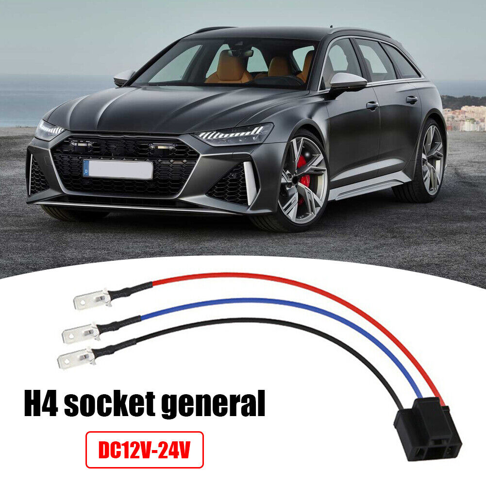 Car LED Headlight Lamp Socket Wiring Harness Female Connector Cable for H4