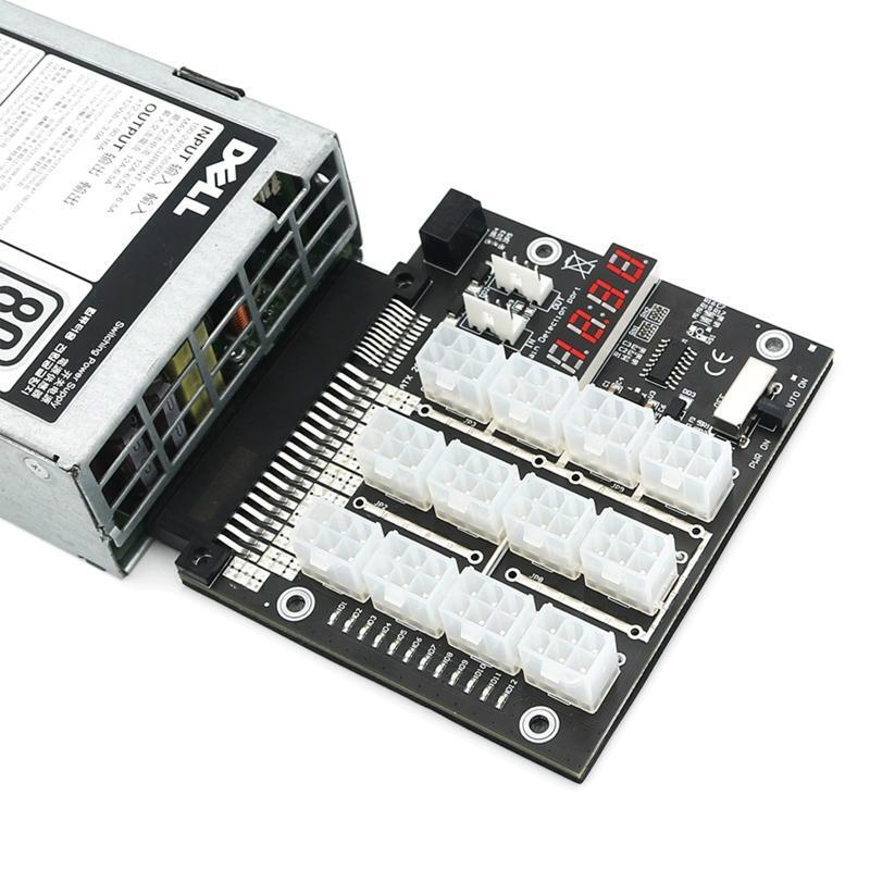 PCI-E 12V 18+12Pin to ATX 12x 6Pin Power Supply Server Adapter Breakout Board
