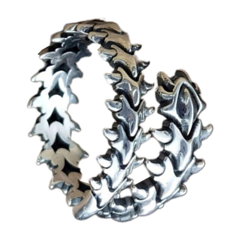 Beautiful Dragon Bone Ring All-match Gothic Rock Spine Ring for Halloween Party