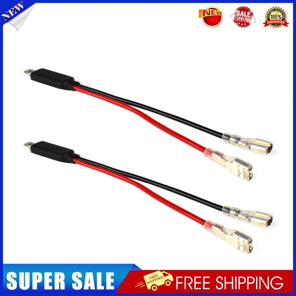 2x H1 LED Headlight Wiring Harness Male Plug Single Diode Converter Cables 