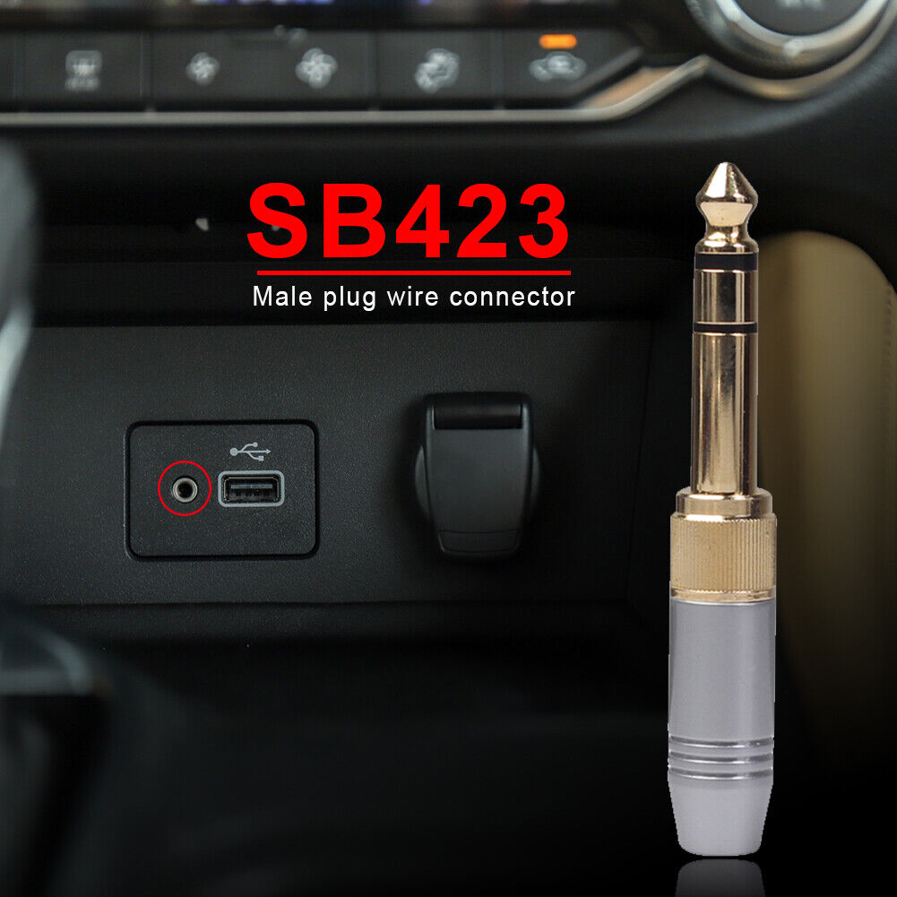 6.35mm Male to 3.5mm Female Plug Connector with 3.5mm Screw Jack Adapter