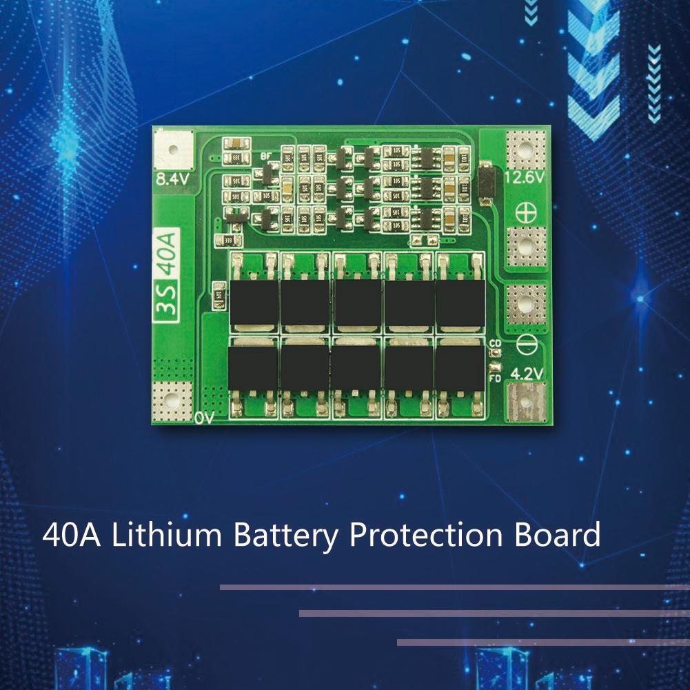 3S 40A Li-ion Lithium Battery Charger Cell Module PCB BMS Protection Board