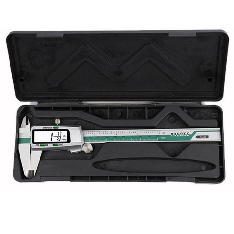 150mm Digital Vernier Caliper Stainless Steel LCD mm/in/F Electronimic Gauge