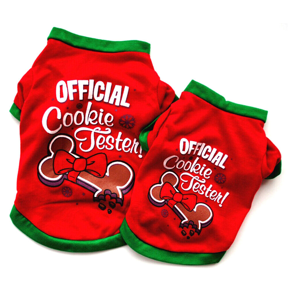 Pet Christmas Clothes Vest Puppy Costume Cotton T Shirt (Red Bow L)