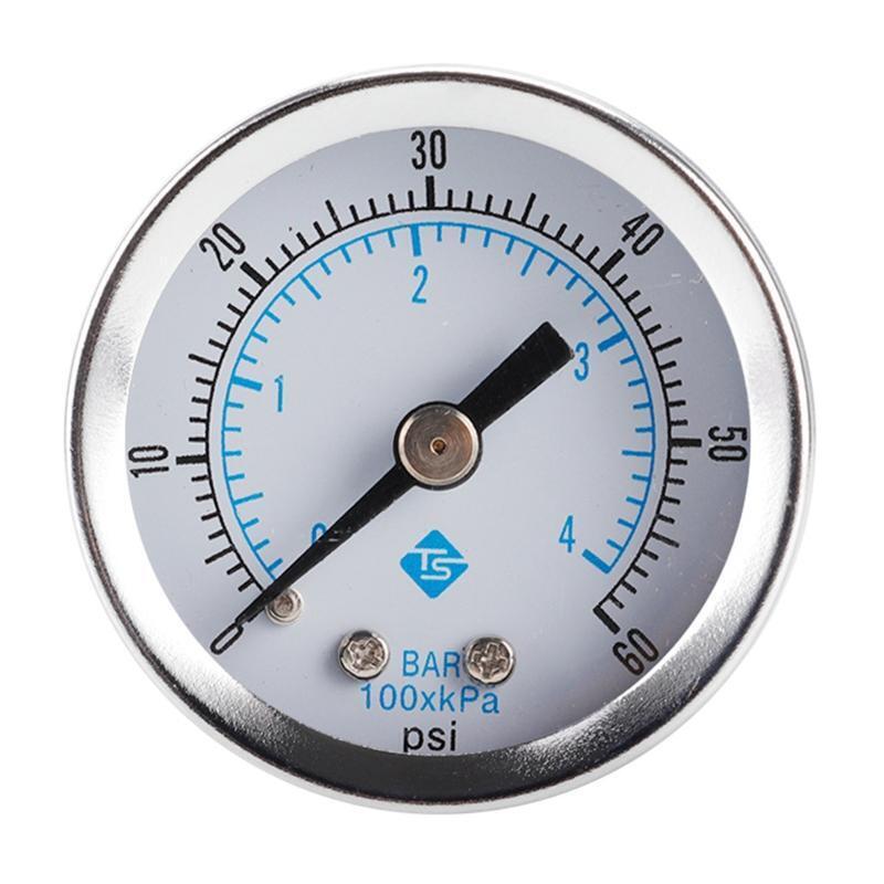 Utility Pressure Gauge Range 0-60psi/0-4bar Low Pressure Gauge 1/8" Thread