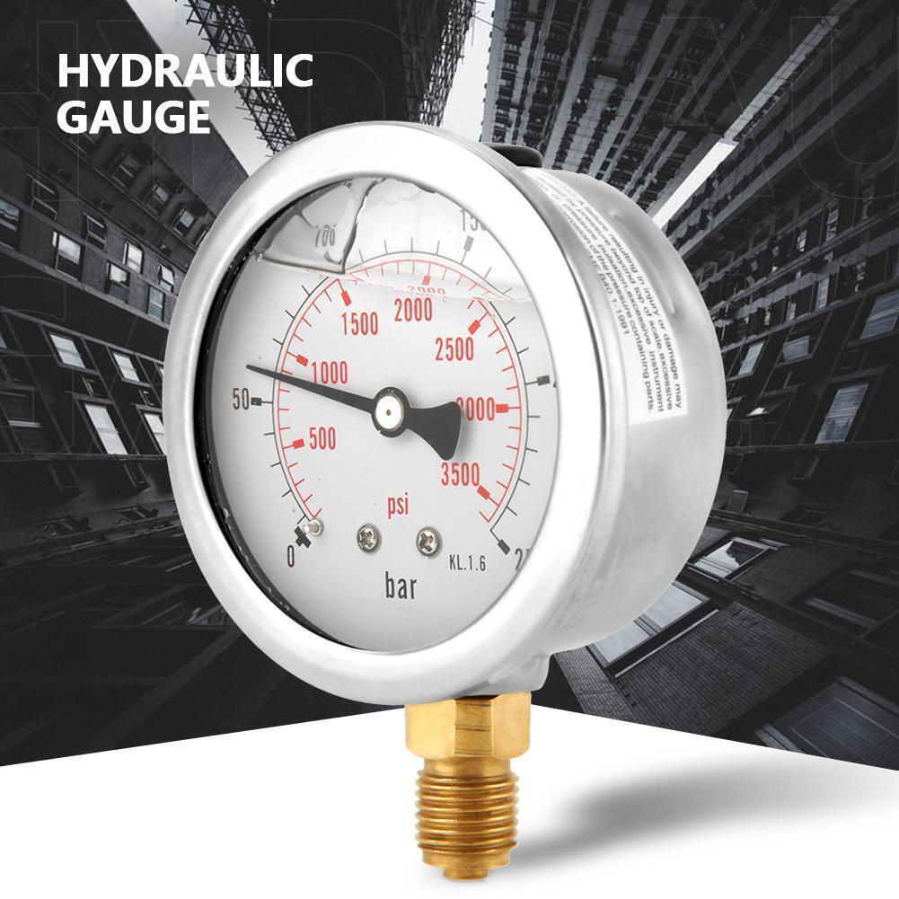 Metal Hydraulic Pressure Gauge Air Oil Water Pressure Manometer (0-250BAR)
