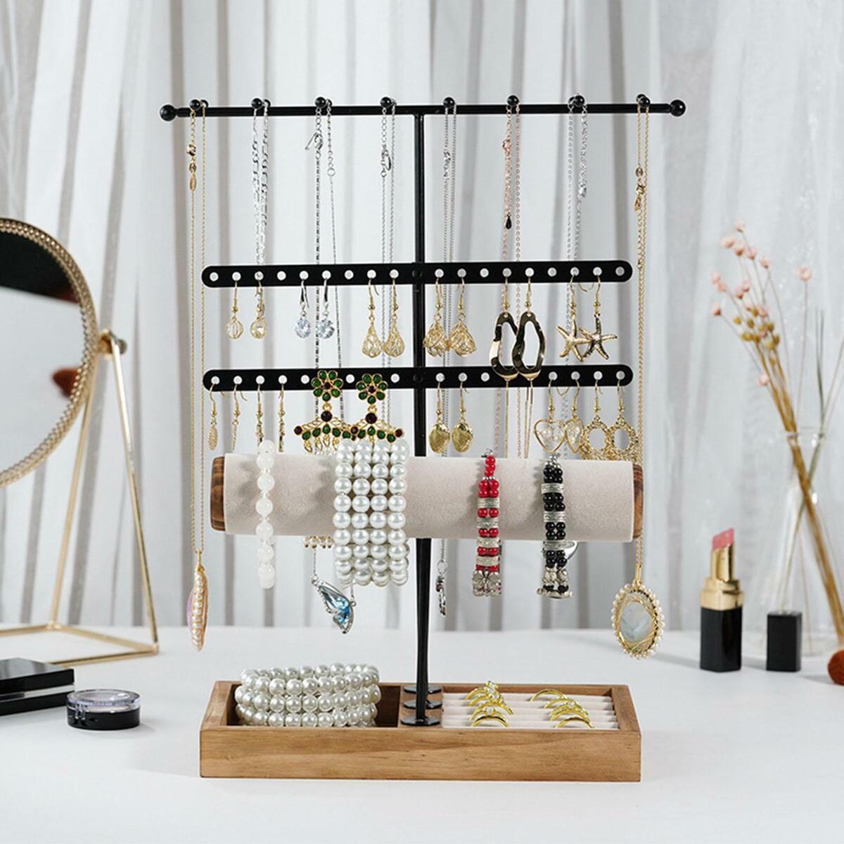 Jewelry Display Rack Velvet Tray Fashion for Ear  Dresser Shop