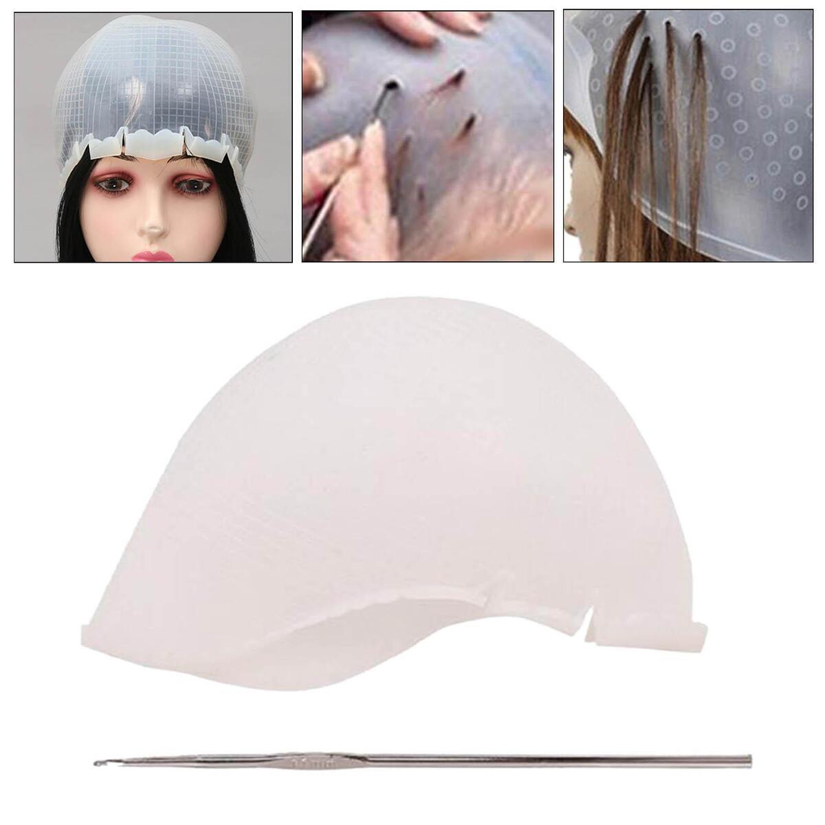 Silicone Hair Coloring Hat for Women Girls with Hook for Hair Color Hair