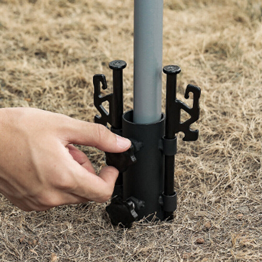 Tent Awning Rod Holder Outdoor Canopy Pole Stand with 2pcs 30cm Nails (B)