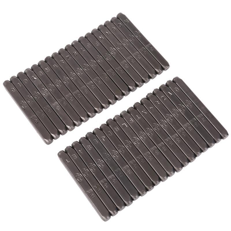 36pcs Metal Stamping Punch Number Letter Stamp Set with Jig Bar for Imprinting