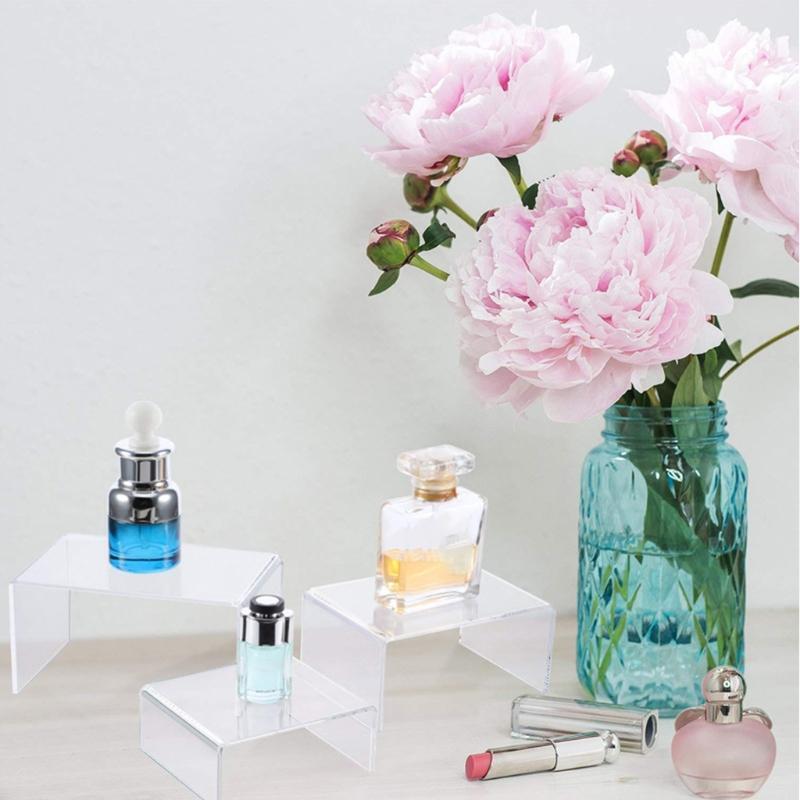 Clear Product Stand Jewelry Display Riser Shelf Showcase Fixtures for Dessert