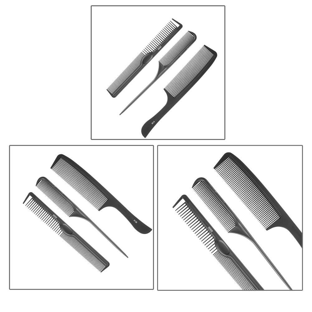 3pcs/Set Anti-Static Carbon Double Cut Comb Professional Beauty Salon Tools