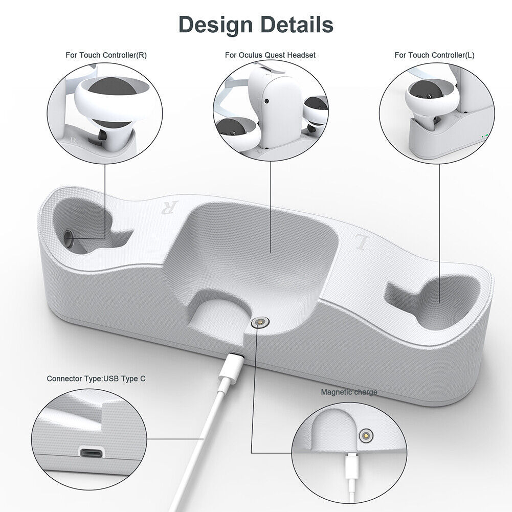 Magnetic Charging Dock Station for Quest 2 Handle Controller Charger Stand