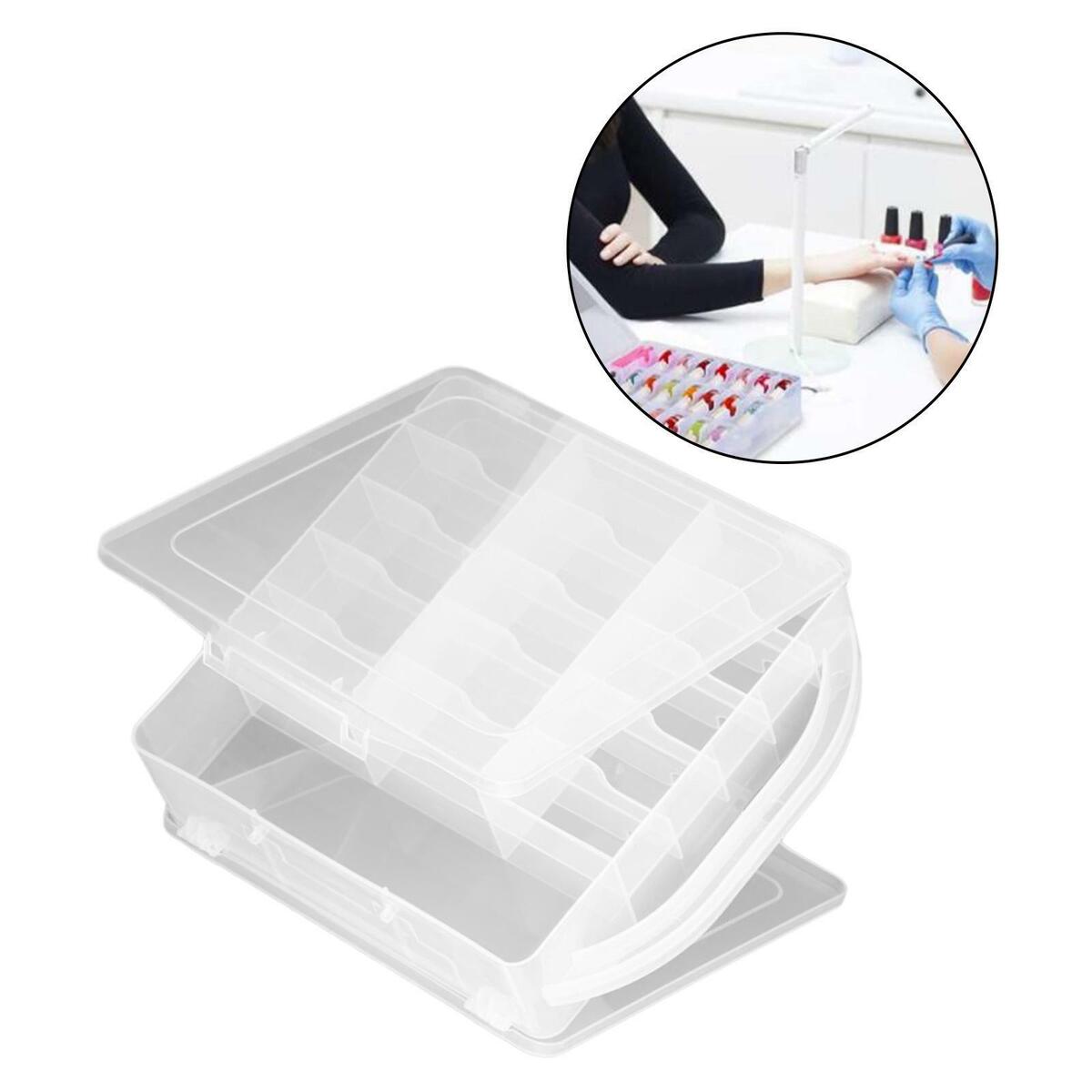 Multi-Purpose Nail Polish Case Storage Holder for 30 Bottles, Adjustable