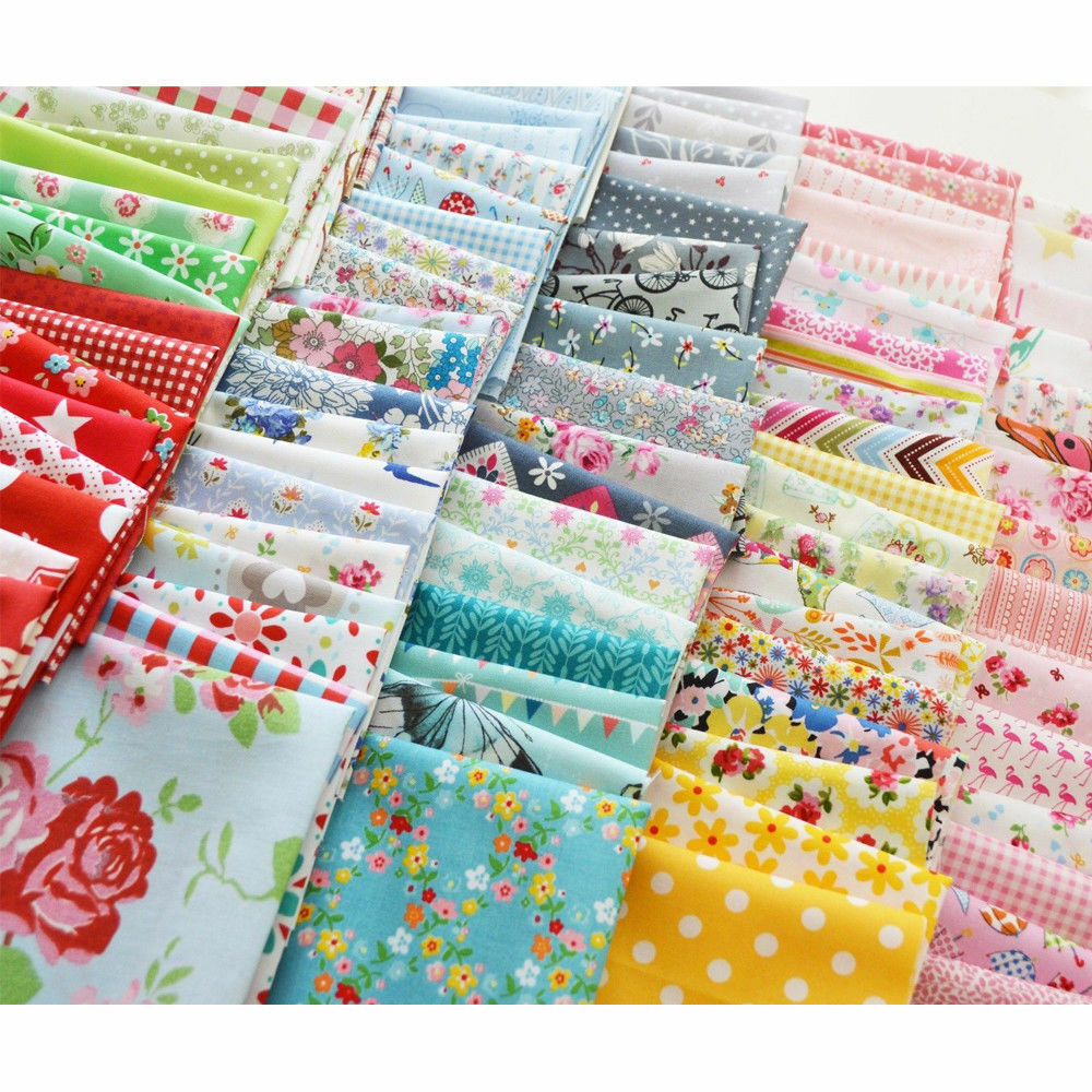 50PCS 10x10cm DIY Square Floral Cotton Fabric Patchwork Cloth For Craft Sewing