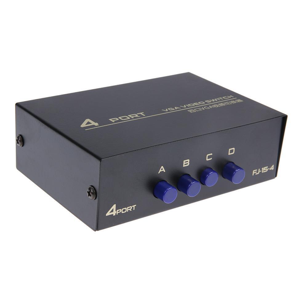 130MHz 1 to 4 Monitor Switch VGA Video Splitter Converter Adapter Box