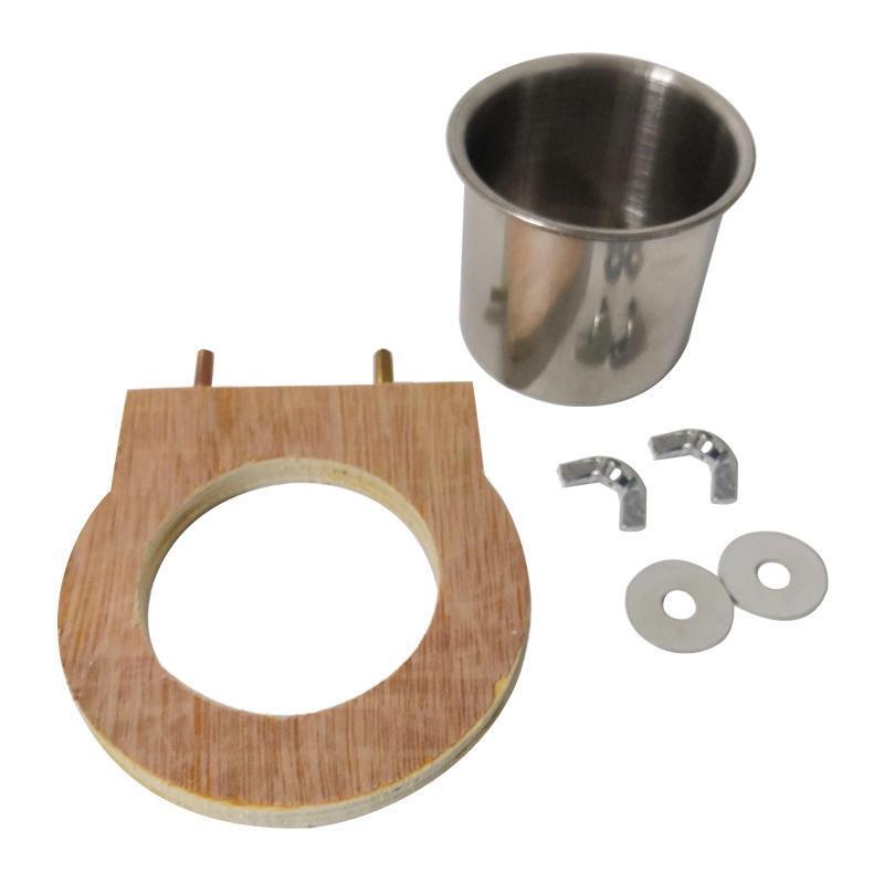 Bird Feeding Dish Detachable Stainless Steel Cups with Wood Clamp Holder