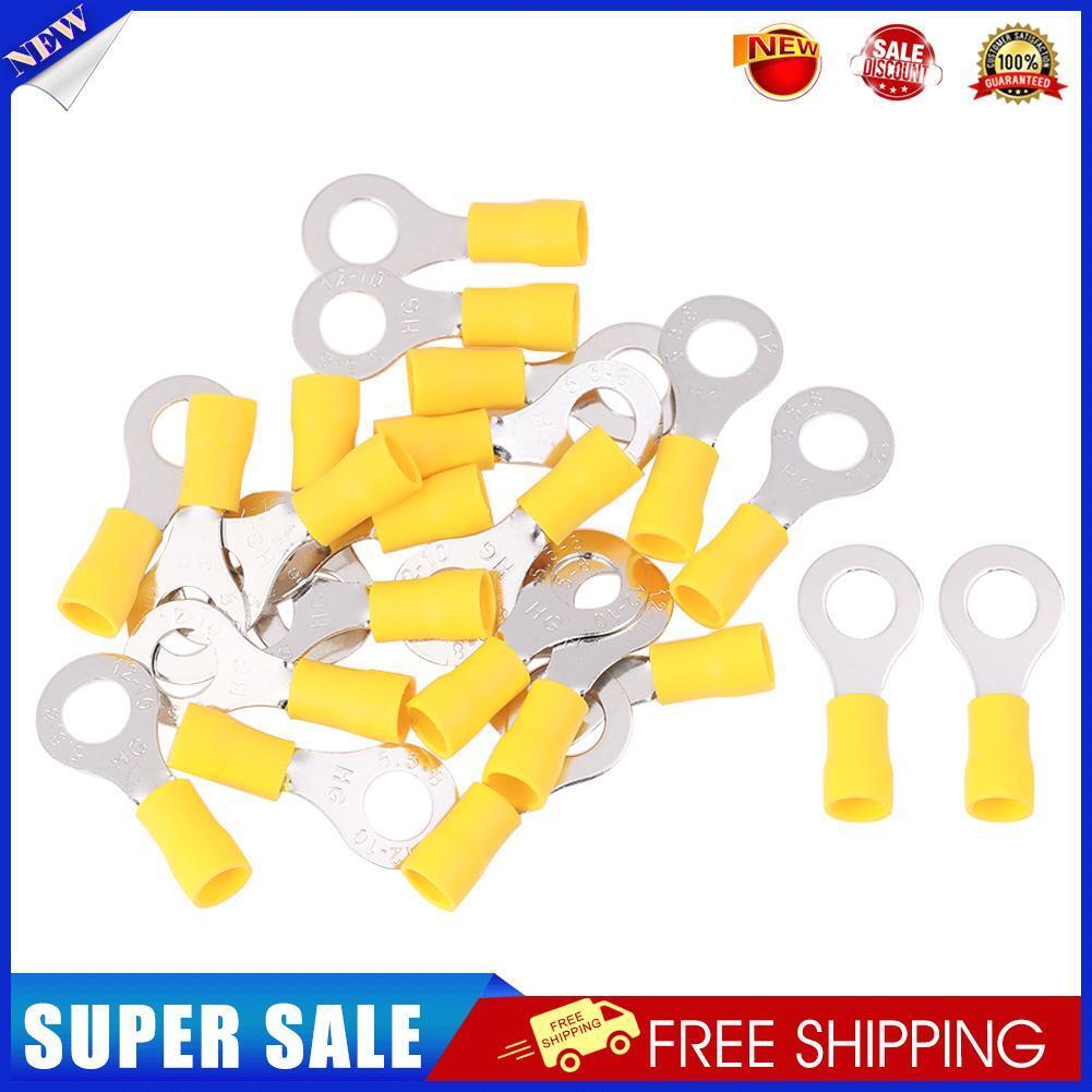 100pcs M8 Insulated Crimp Ring Terminal O Type DIN Cable Wire Connectors-21