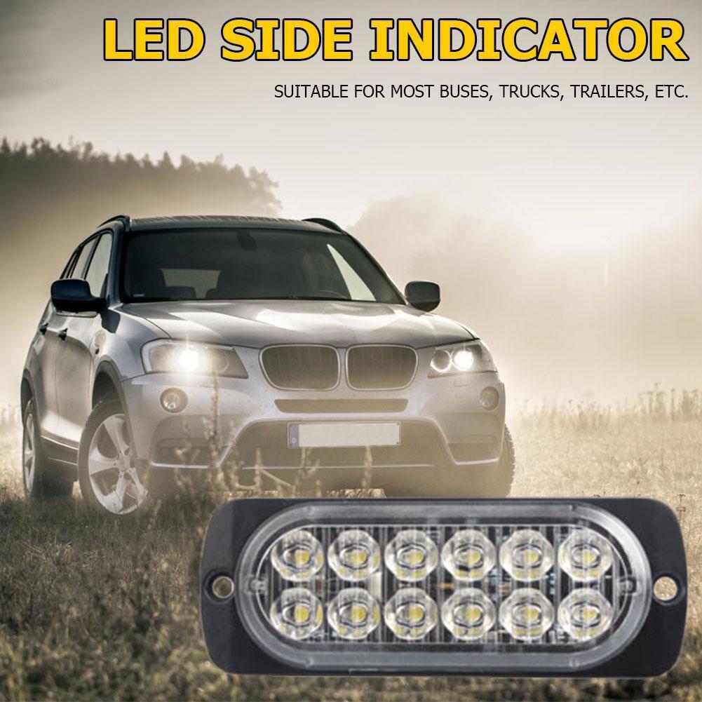 12V 12LED Light Car Truck Side Marker Indicator Turn Signal Lamp (White)