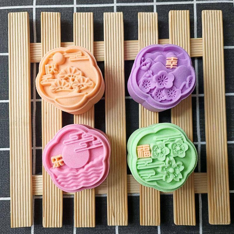 Cakes Molds Mooncake Cookie Moulds Cutter Hand Pressure Plastic Baking Accessory