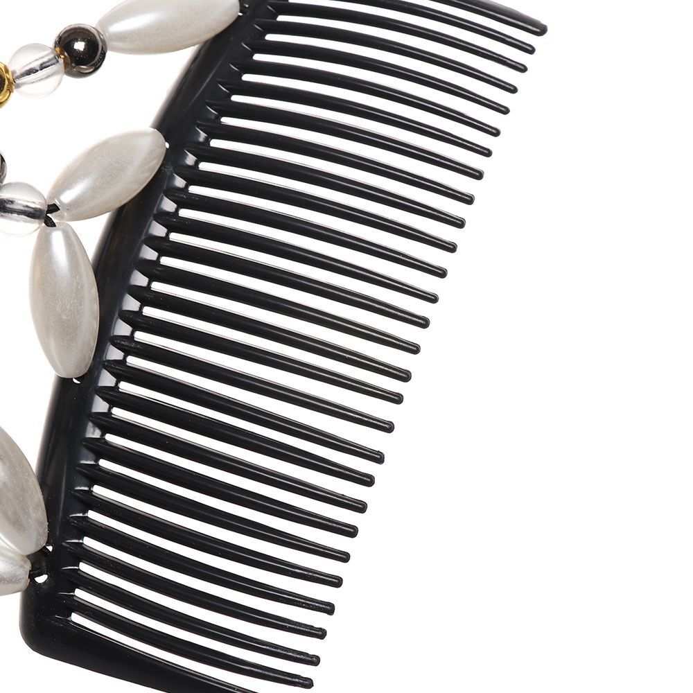 Tool Stretch Beaded Hair Clip Magic Hair Comb Double Comb Elastic Hairpin