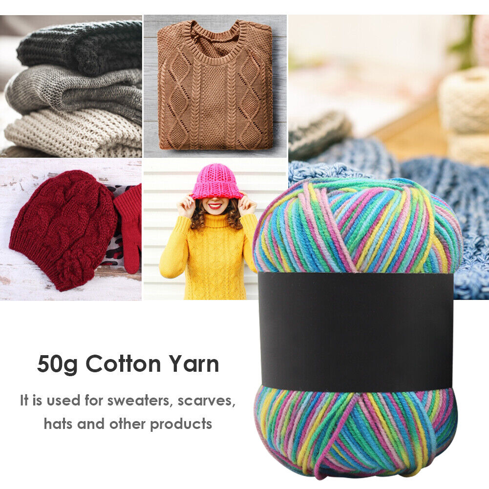 Gradient Color Milk Cotton Yarn Scarf Sweater Crochet Knitting Yarn (Q)