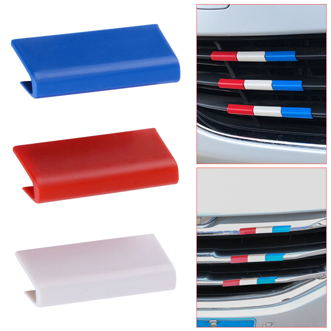 Cover Trim Fit for Peugeot 301 4008 308 408 Front Grille France Flag Color Lid