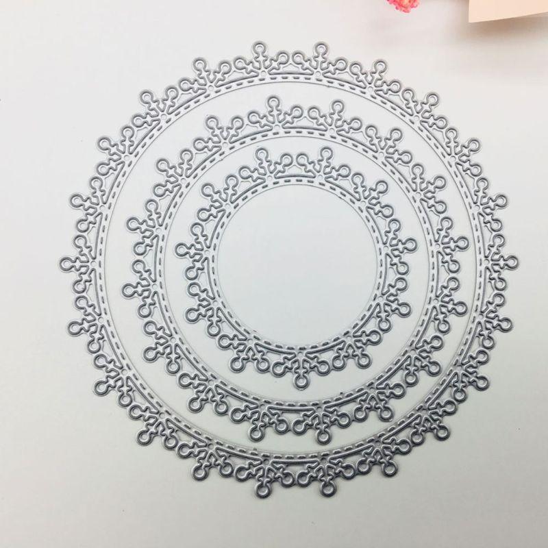 Round Circle Metal Cutting Dies Stencil DIY Scrapbooking Album Stamp Paper Card