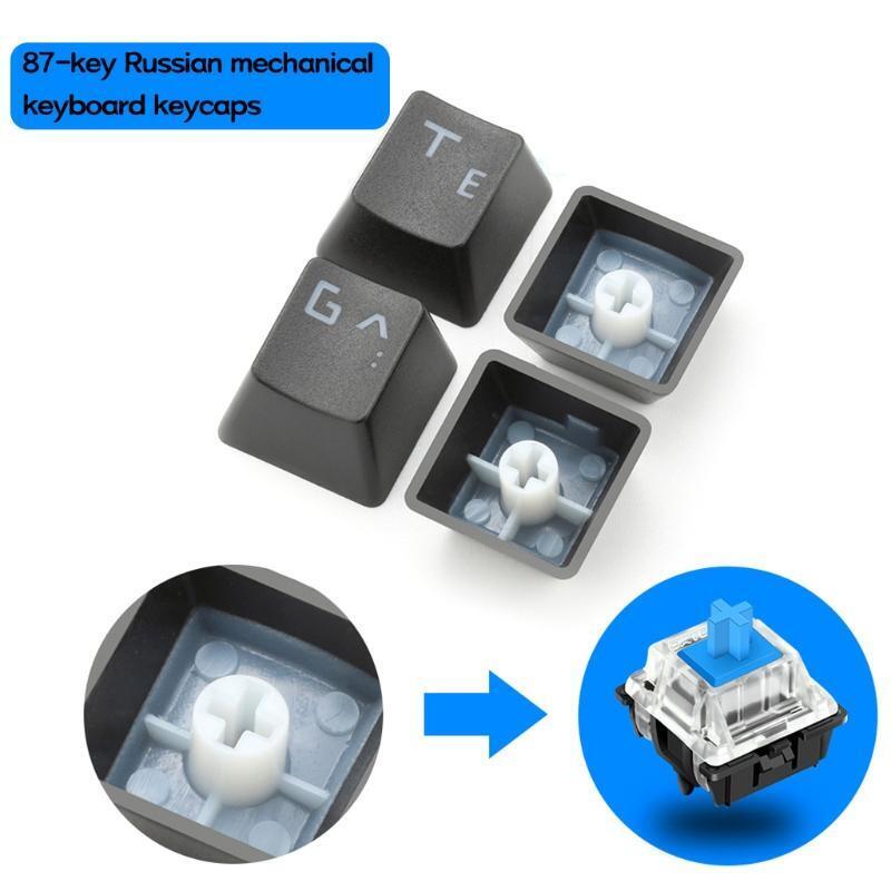 Silicone Backlight Russian Keycap Cherry Profile for Mechanical Keyboard 87Keys