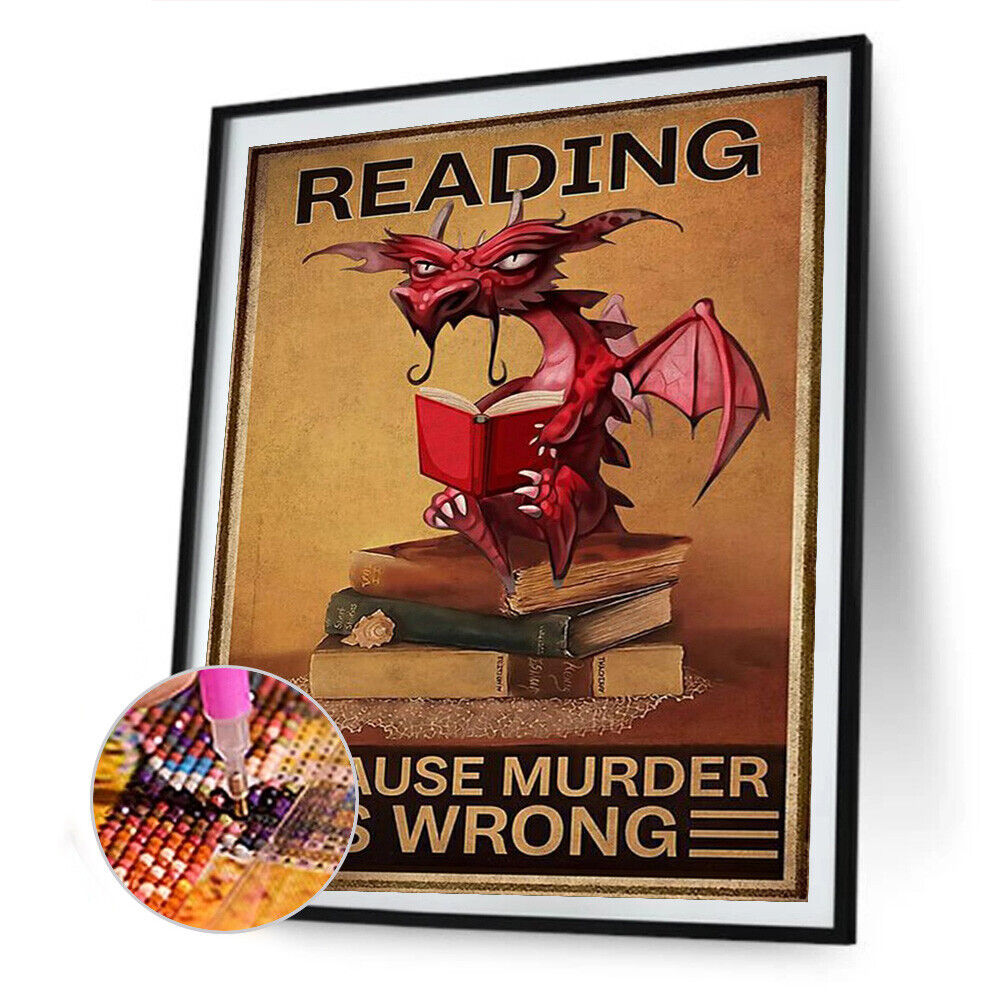 5D DIY Diamond Painting Dragon Books Full Square Drill Mosaic Picture Kit
