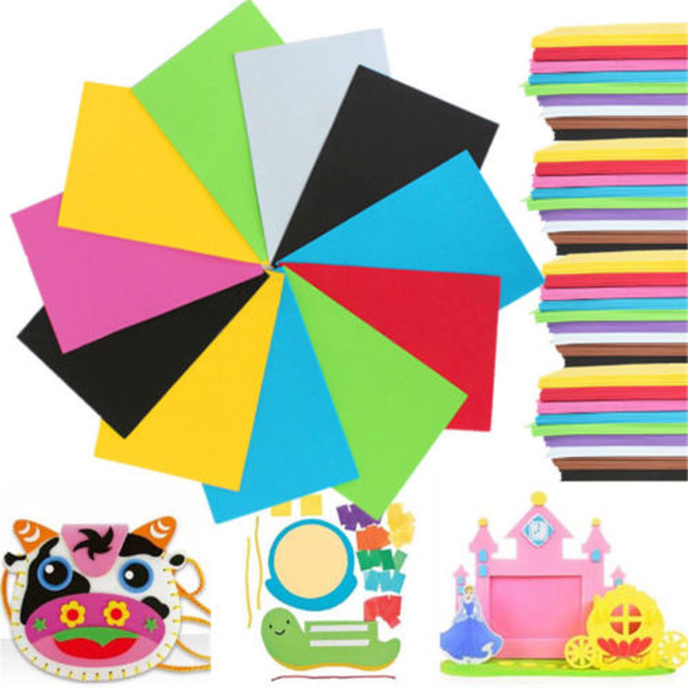 10x Foam Multicolour Sheets A4 Children's crafts KIDS Funky Foam Sponge EVA