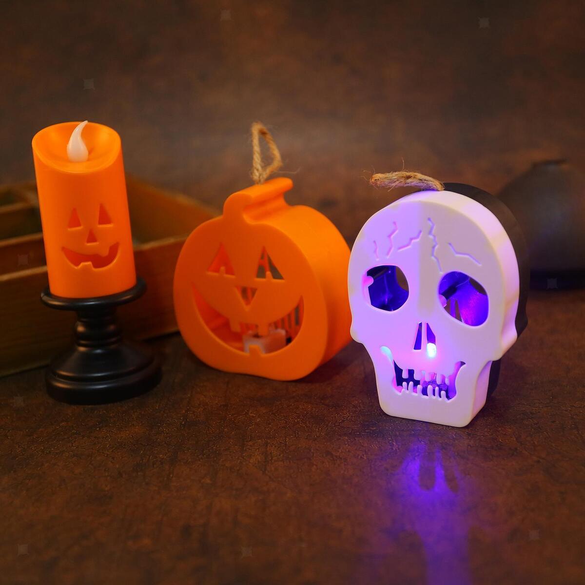 3x LED Colorful Candlestick Halloween Festival Thanksgiving Home Decoration