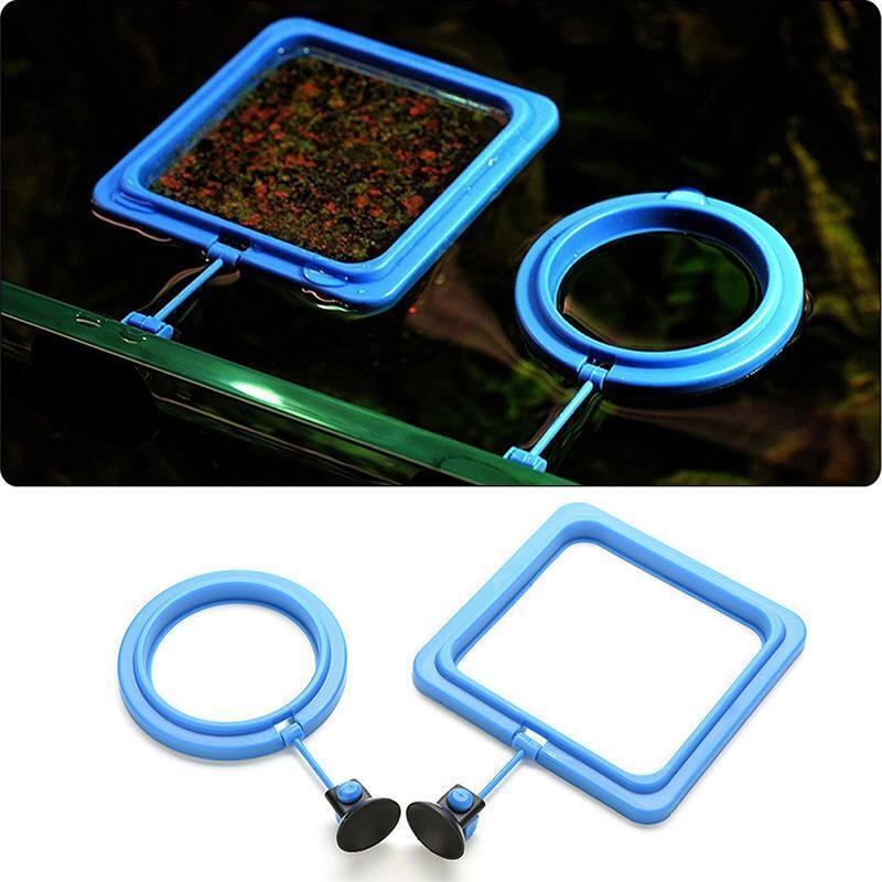 Aquarium Feeding Ring Floating Feeder Rings Feeding Trough with Suction Cup