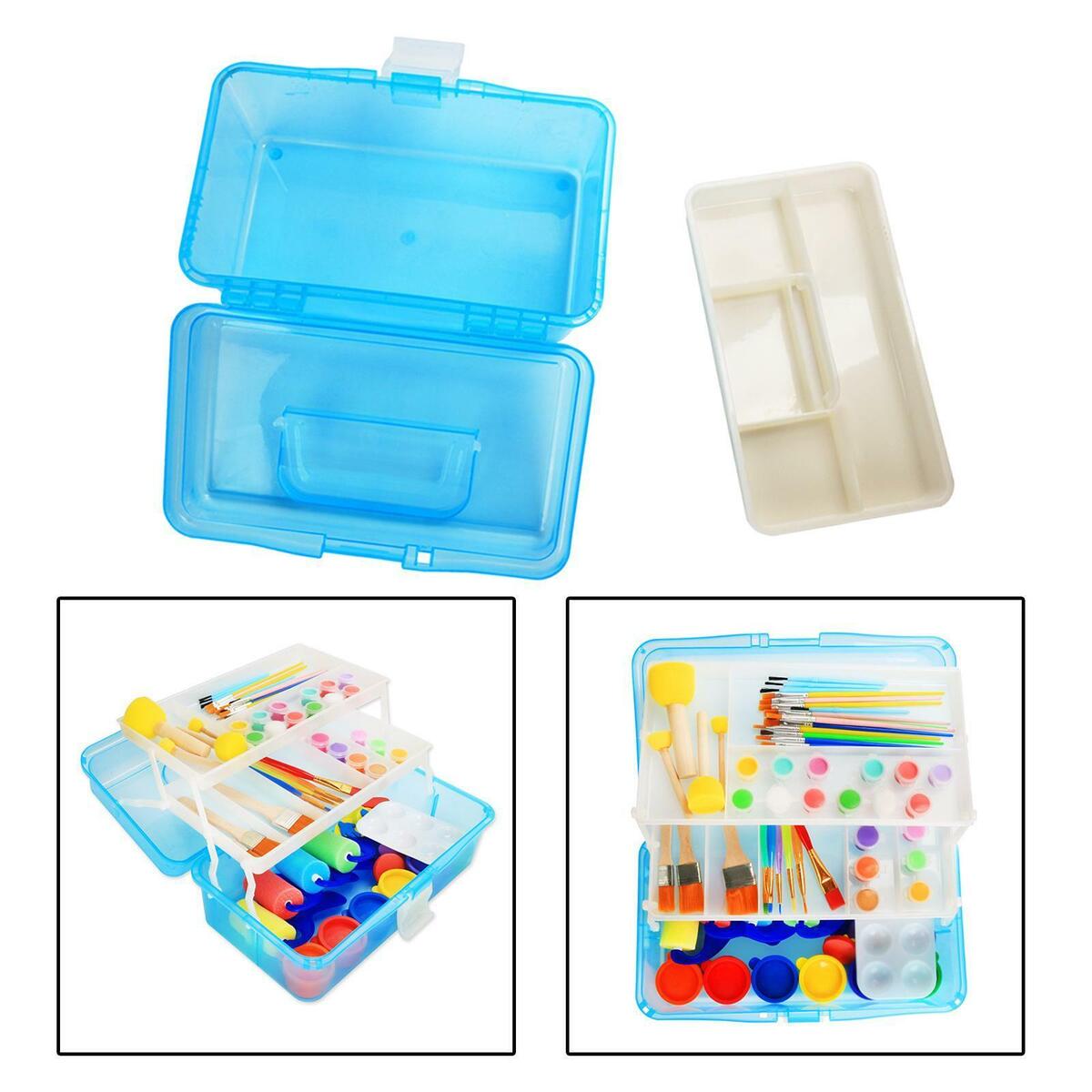 10" Three-Layer Clear Plastic  Tool Box Organizer  Craft