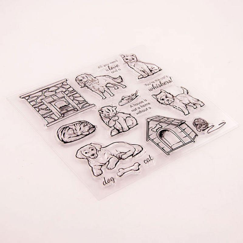 Cat Dog Silicone Clear Seal Stamp DIY Scrapbooking Embossing Photo Album Decor