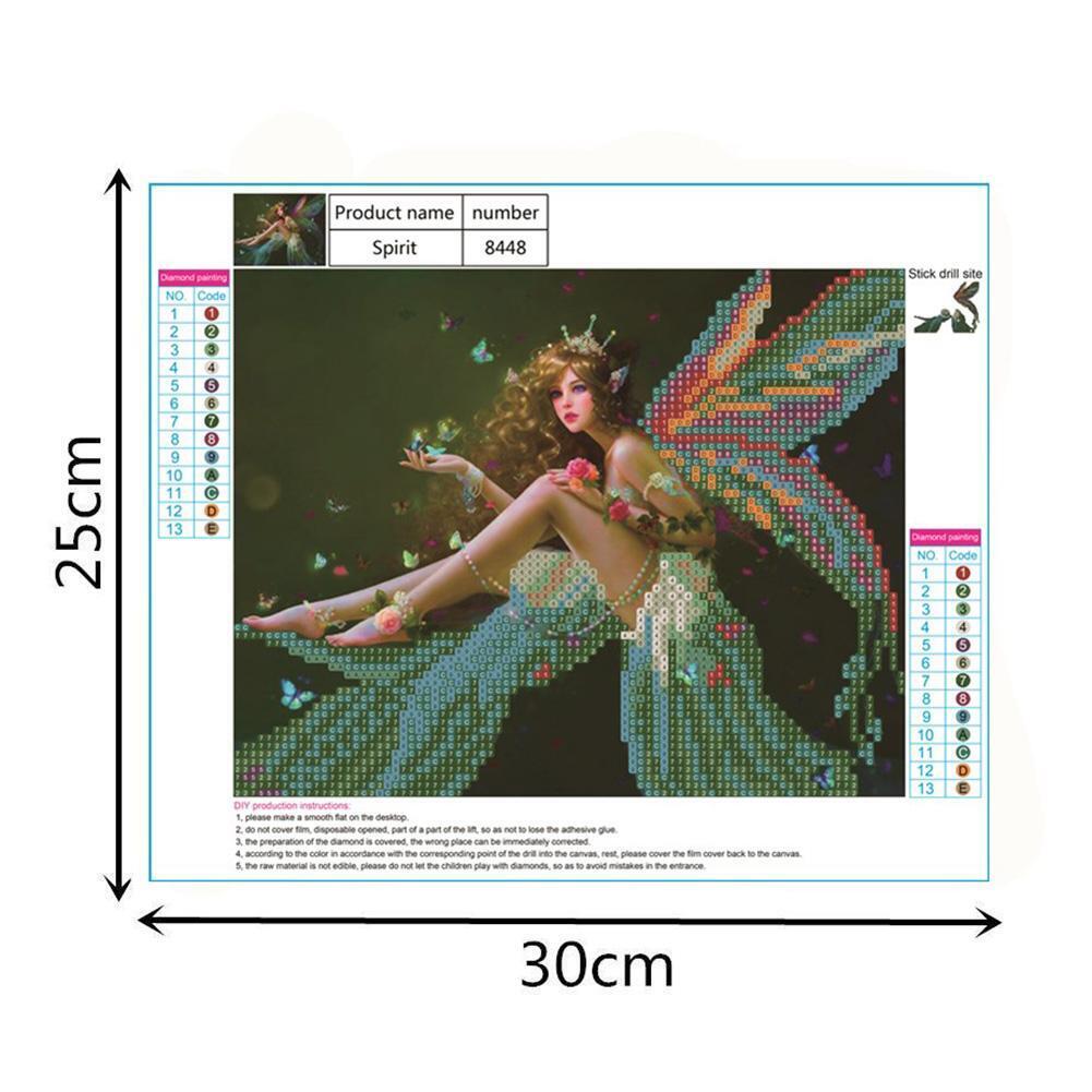Fairy DIY Round Diamond Painting Embroidery Needlework Cross Stitch Craft