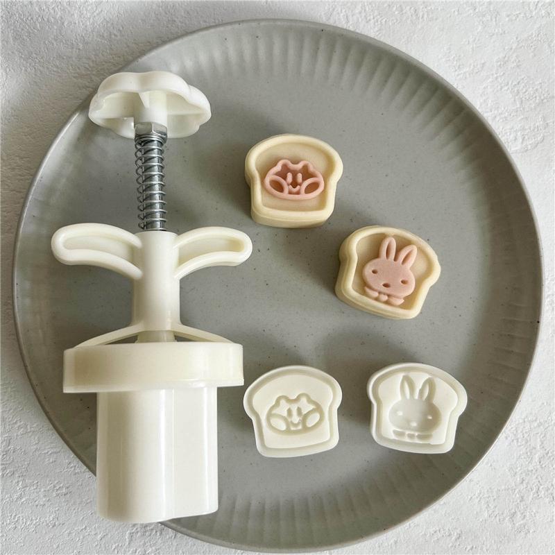 Toast Shaped Stamps Moon Cake Moulds for Mid-Autumn Festival DIY Baking Mooncake