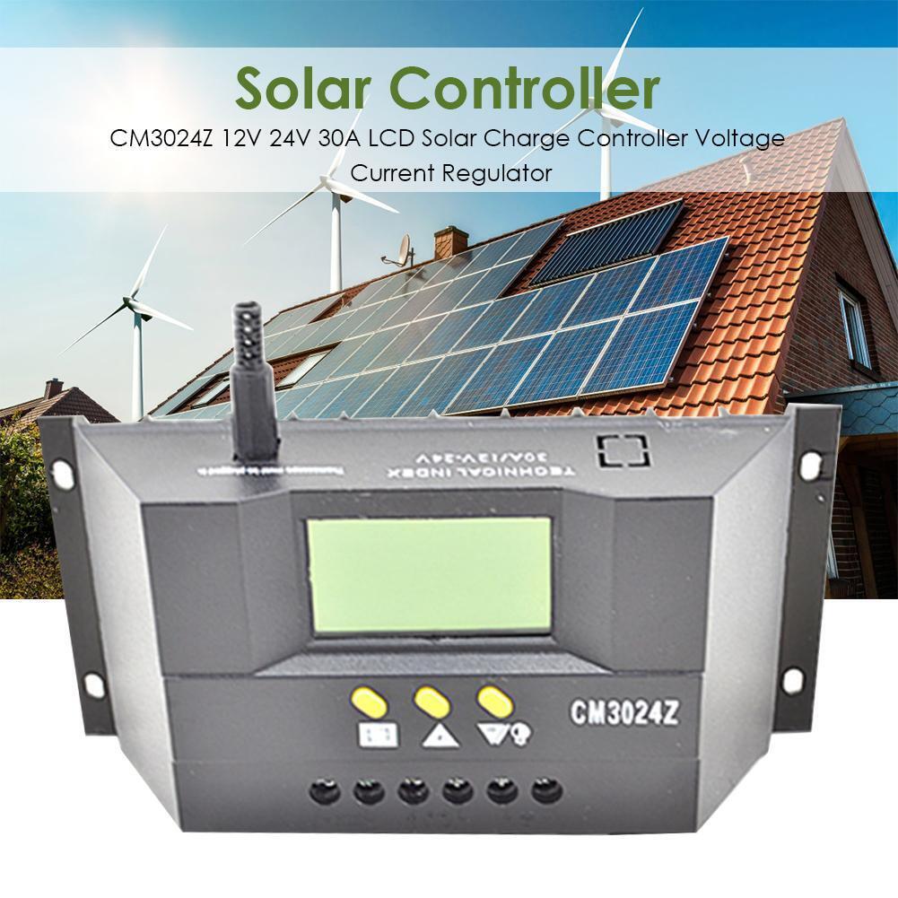 CM3024Z 12V 24V 30A LCD Solar Charge Controller Voltage Current Regulator