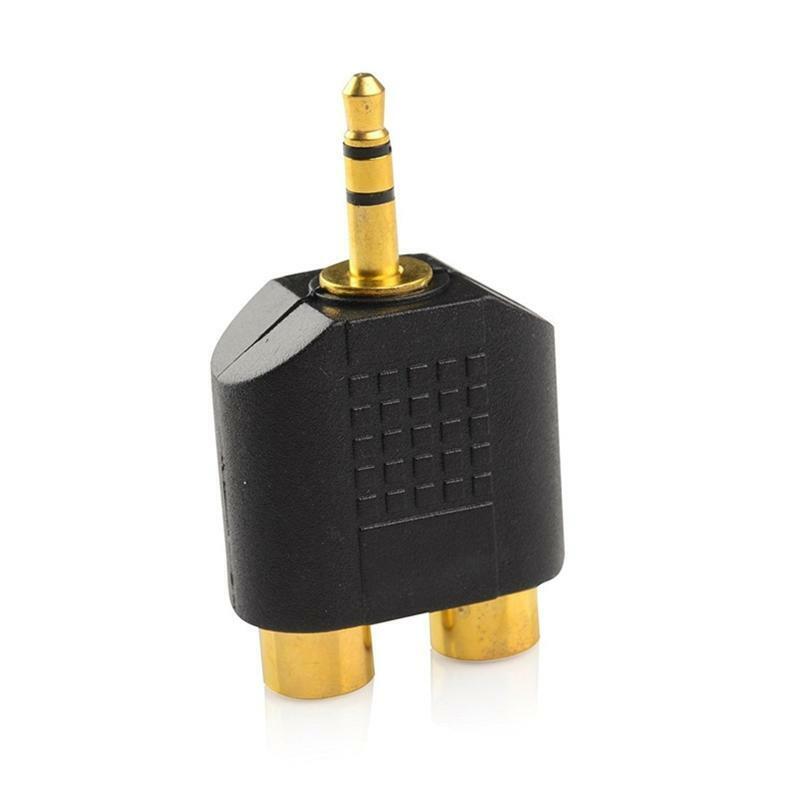 3.5mm Audio Stereo Jack Male To 2 RCA Female Audio Jack Dual Channel Connector