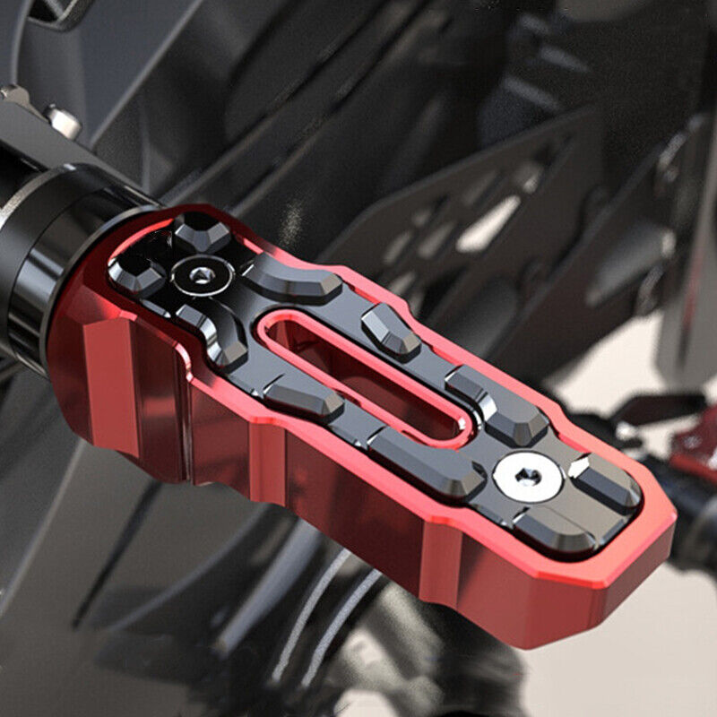 2x Red Rear Motorcycle Widened Foot Rest Pedal Motorbike Accessories New ld