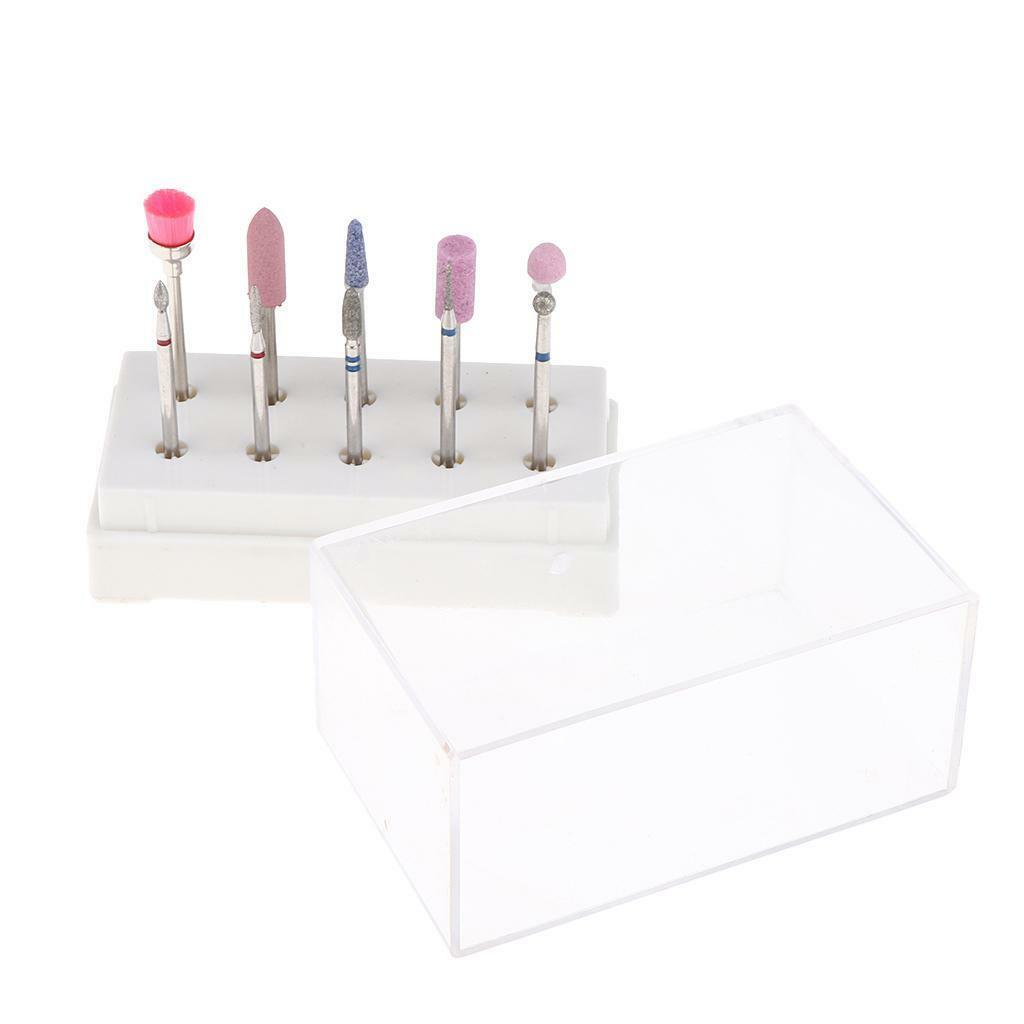 10pcs Quartz Nail Files Drill  Manicure Grinding Buffing Head Brush Set