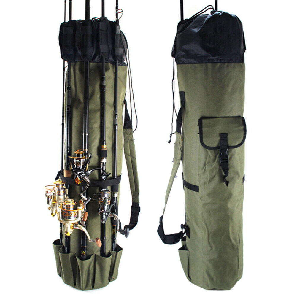 Fishing Rod Bag Oxford Cloth Reel Pole Tackle Storage Carrier Case (Green)