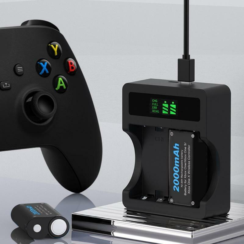 2 Pcs 2000mAh Battery Pack & Charger Station for -Xbox One/One S/One X