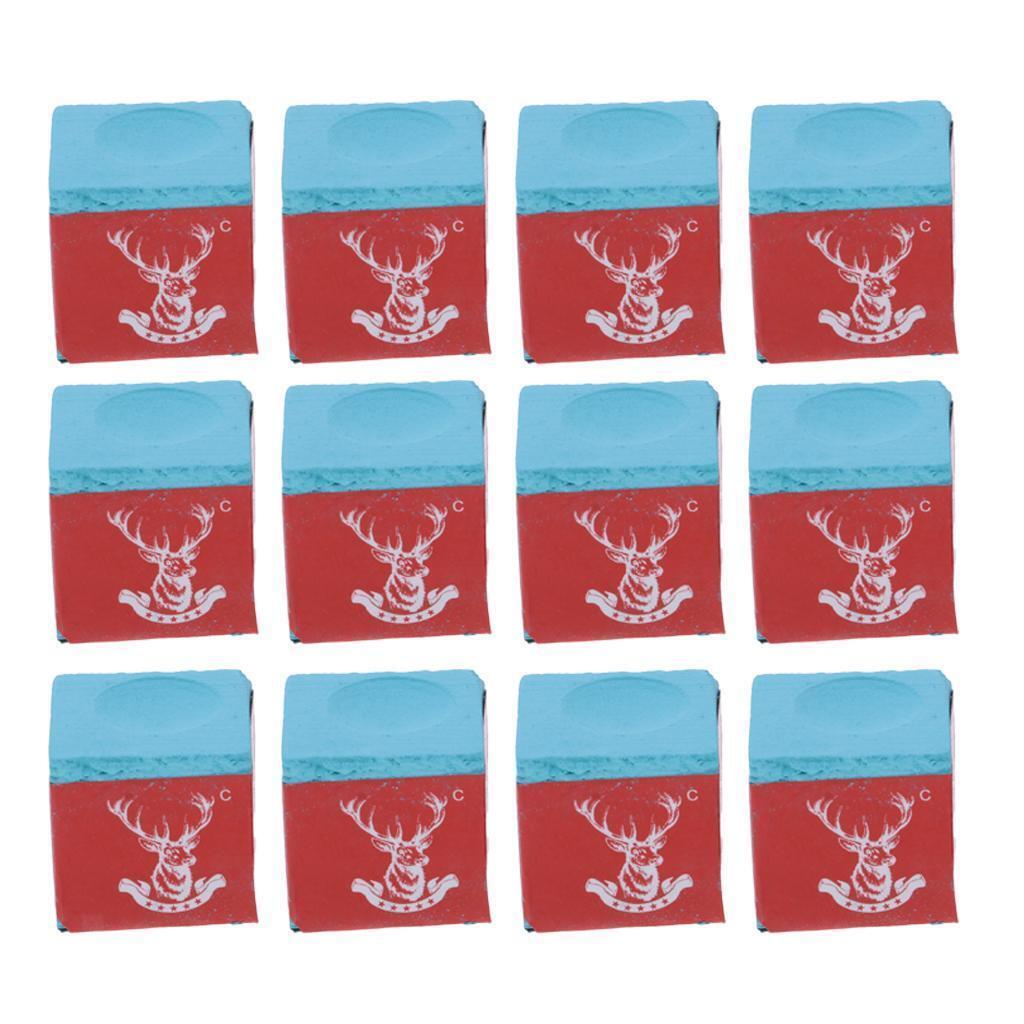 Performance Box of 12 Cubes of Pool Cue Tip Chalk Set Billiard Accessories
