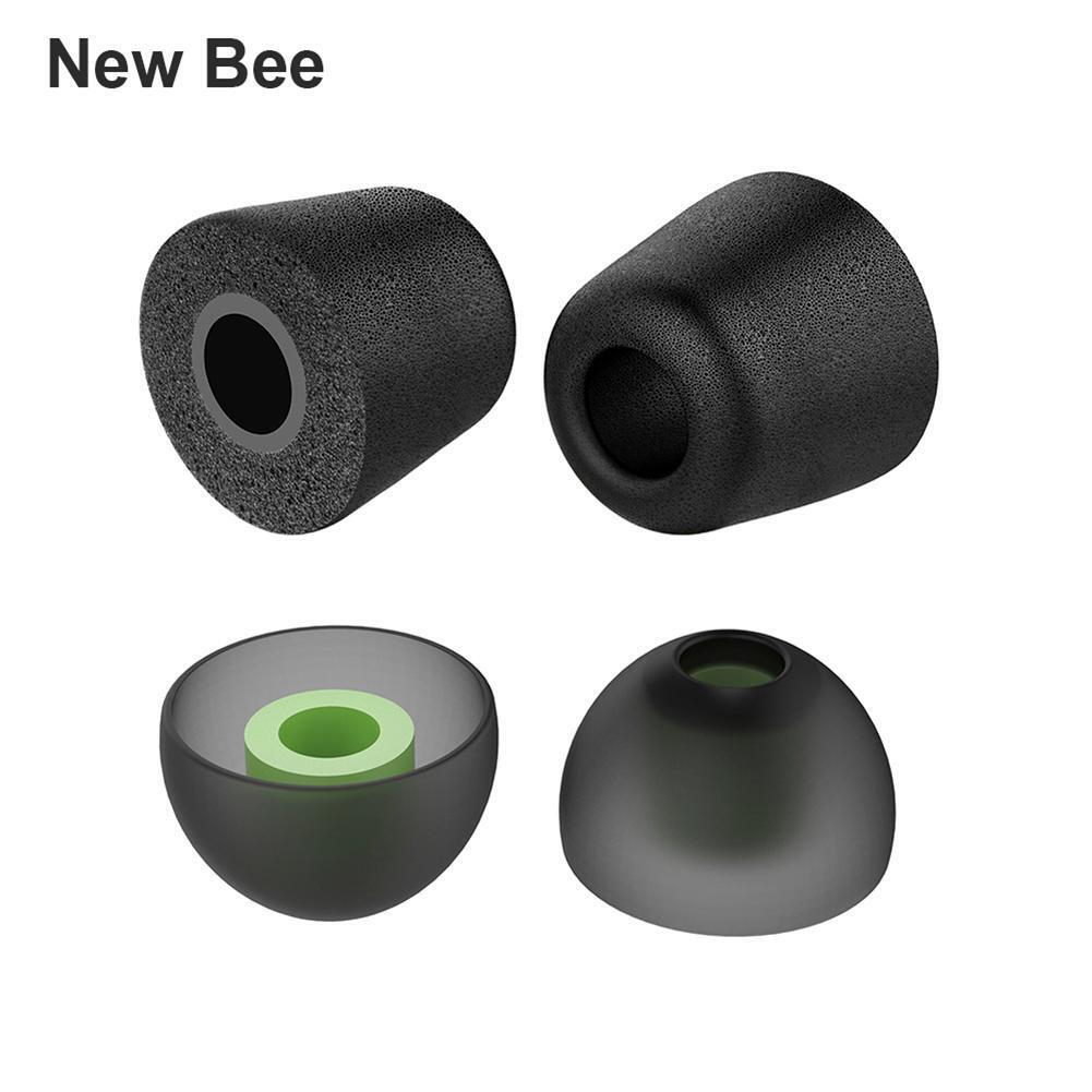 New Bee Noise Isolating Memory Foam Ear Tips Silicone Earmuffs (Black)