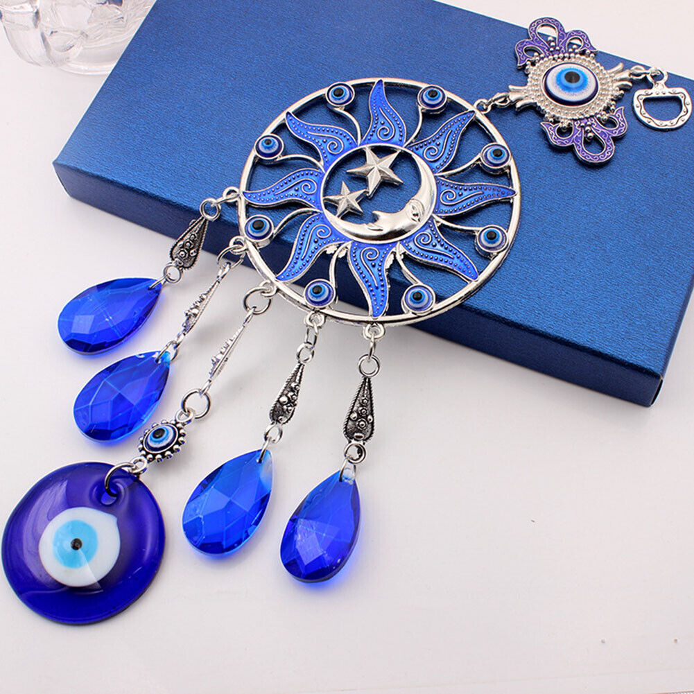 Crystals Dream Catcher Pendant Ornaments Blue Devil Eye Home Room Decor