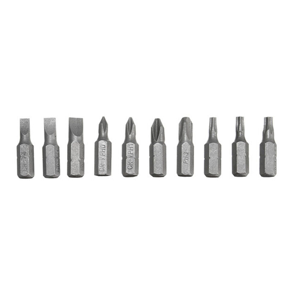 10pcs Electric Drill Screwdriver Bit Torx Cross Hex Shank Head (Yellow)